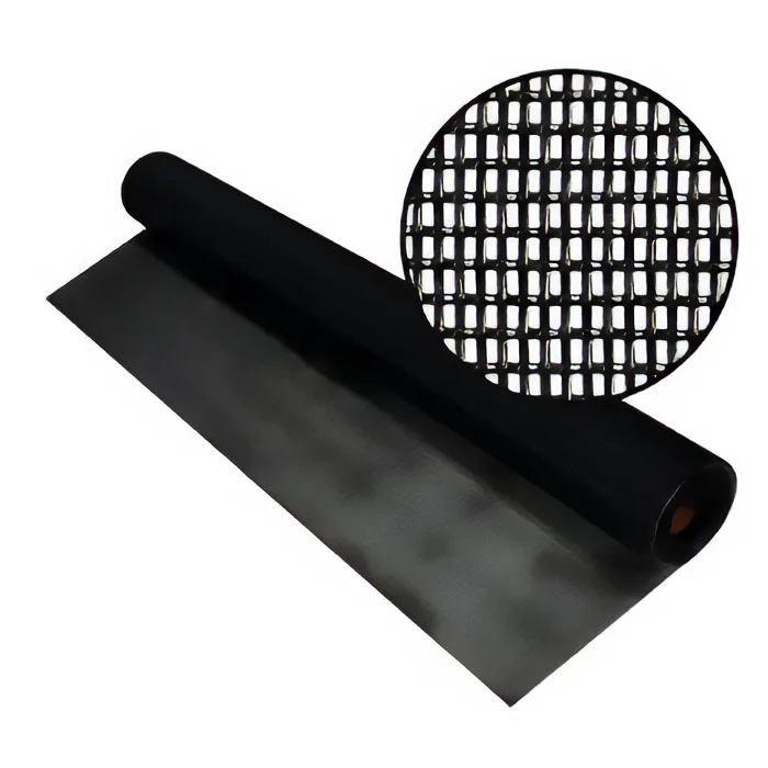 Pet-resistant screen mesh close-up — heavier vinyl-coated polyester weave