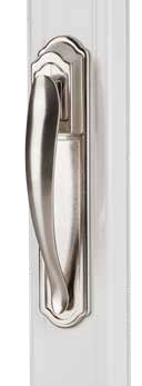 Satin silver DX pull handle for an aluminum storm door