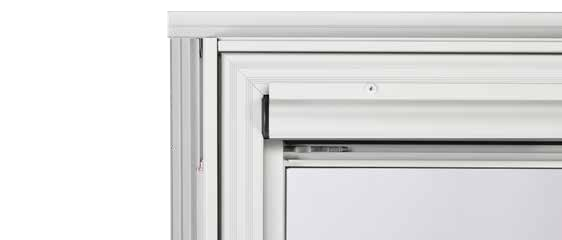Factory-installed cartridge that stores the Hidden Vent retractable screen