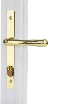 Brass mortise lever for a Classic 2-inch storm door