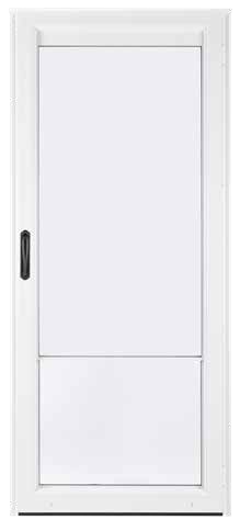 True-View three-quarter-lite white aluminum storm door
